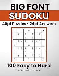 Big Font Sudoku Easy to Hard book cover - 40 point print