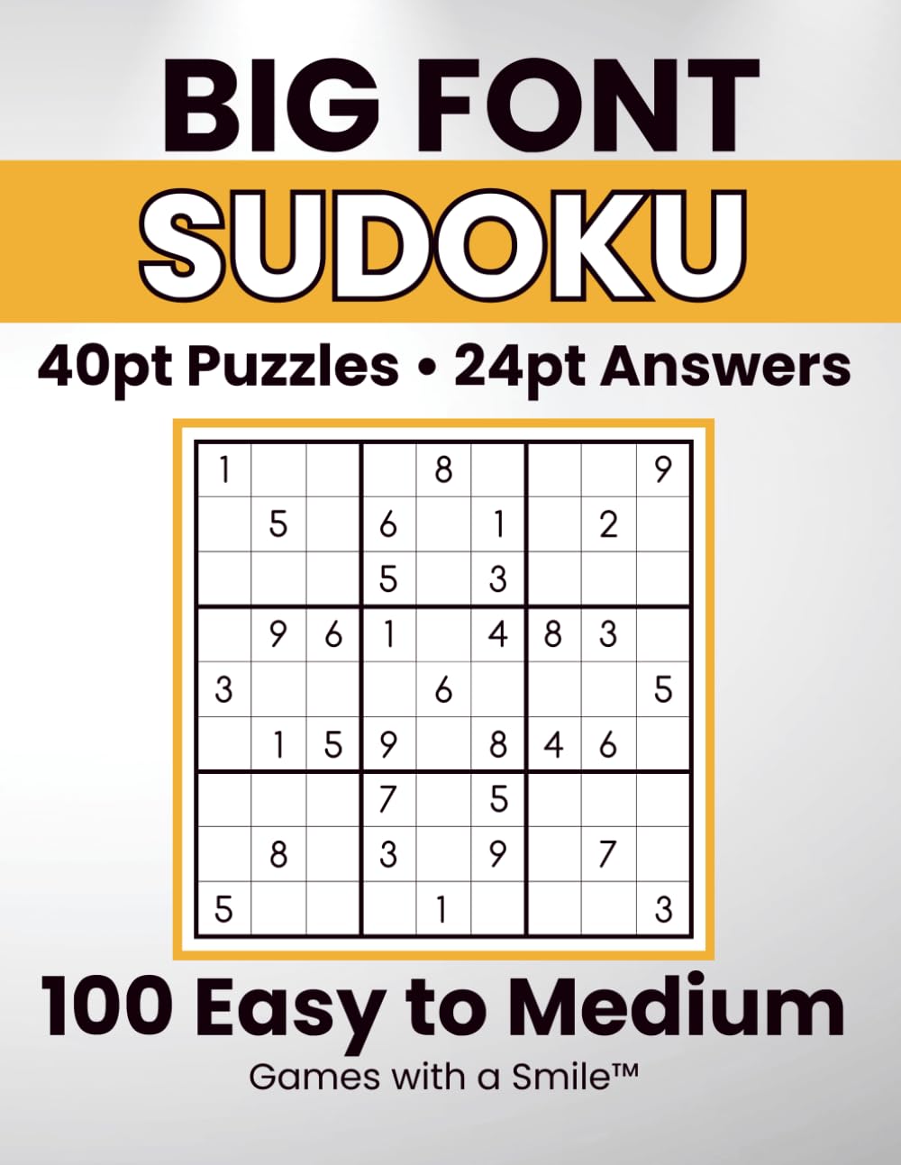 Big Font Sudoku Easy to Medium book cover - 40 point print