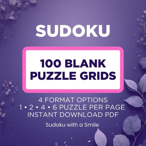Blank Sudoku Grids digital download