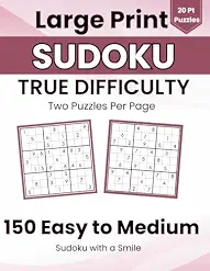 Large Print Sudoku 150 Easy to Medium Puzzles book cover