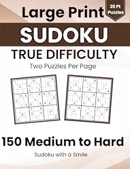 Large Print Sudoku 150 Medium to Hard Puzzles book cover